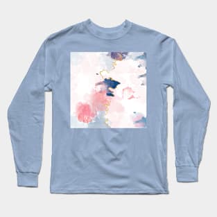 Kintsugi Pastel Marble Abstract #kintsugi #gold #japan #marble #pink #blue #home #decor #kirovair #watercolor #pastel Long Sleeve T-Shirt